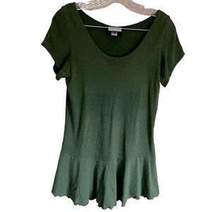 Xylem Green Bamboo Organic Cotton Peplum Top